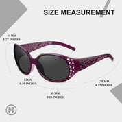 HAOLOTA Polarized Sunglasses for Women Rhinestone Wrap Around SG0008