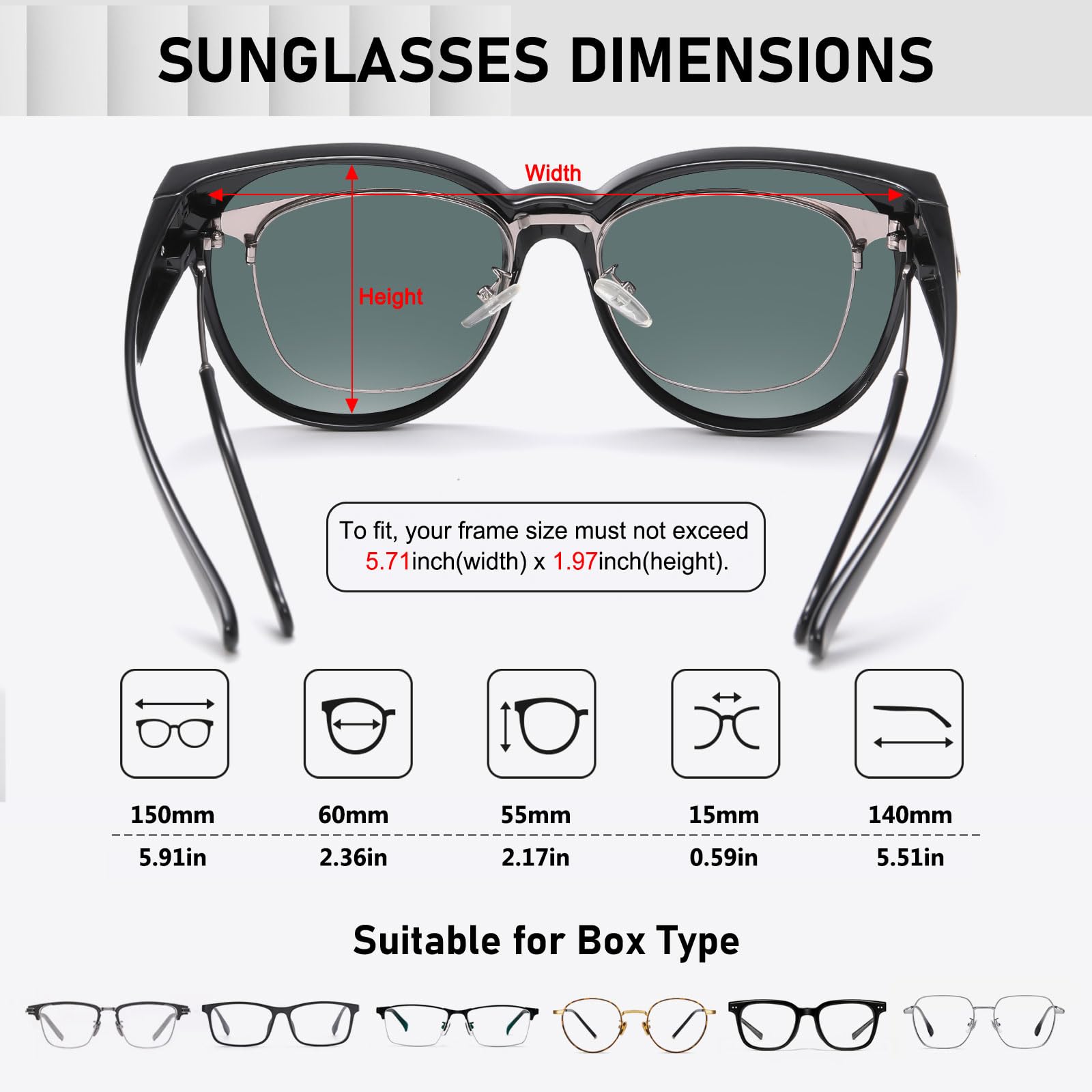 HAOLOTA Cat Eye Sunglasses for Prescription Glasses Women TR90 Lightweight SG0189