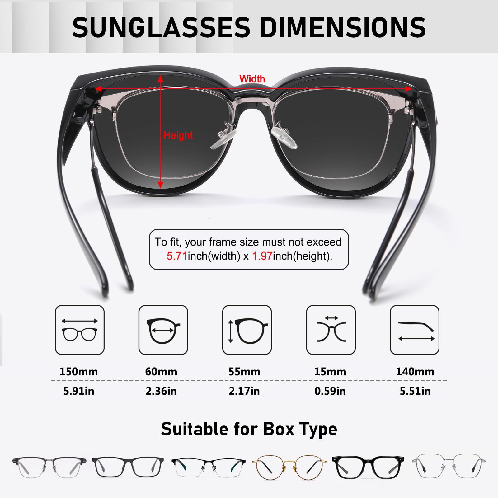 HAOLOTA Cat Eye Sunglasses for Prescription Glasses Women TR90 Lightweight SG0189