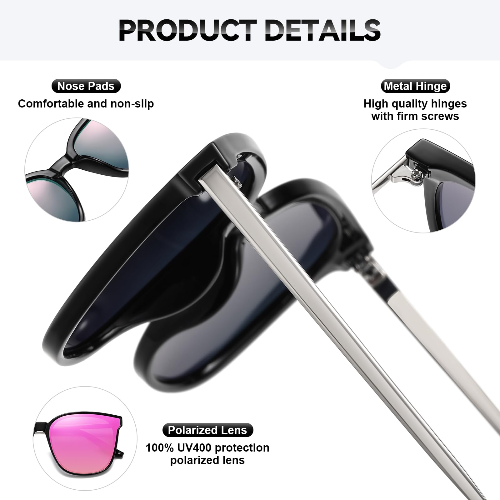 HAOLOTA Women’s Cat Eye Sunglasses Metal Frame with Fashion Shades SG1066