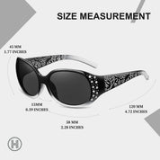 HAOLOTA Polarized Sunglasses for Women Rhinestone Wrap Around SG0008