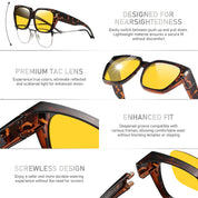 HAOLOTA Polarized Night Vision Driving Glasses for Women Fit over Eyeglasses Anti Glare NV0512