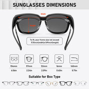 HAOLOTA 3pcs Polarized Fit Over Glasses Sunglasses Men Women UV400 Protection SG1824-3P