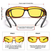 HAOLOTA Night Vision Driving Over Glasses, Nighttime Glasses Men Women Anti Glare NV0311