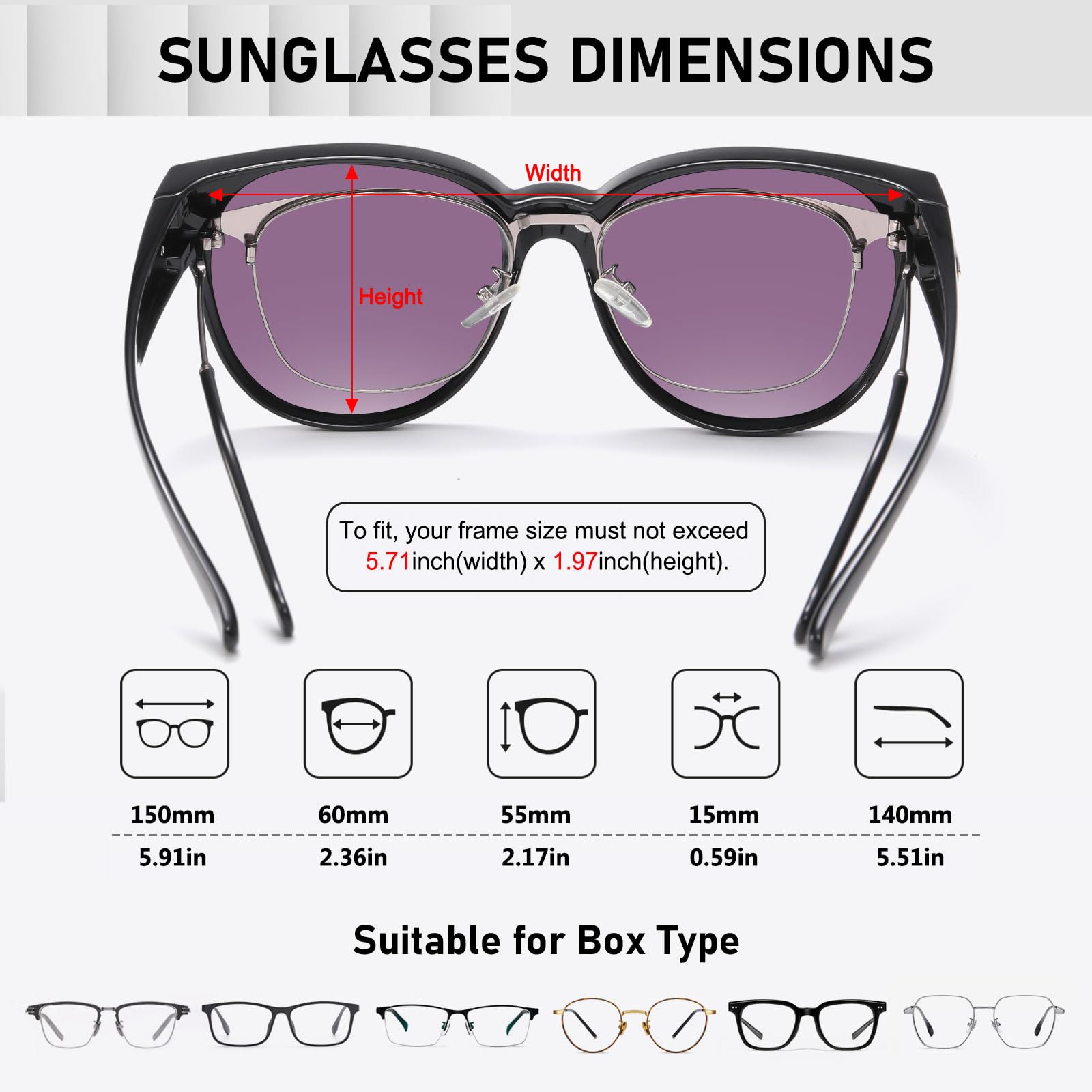 HAOLOTA Cat Eye Sunglasses for Prescription Glasses Women TR90 Lightweight SG0189