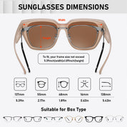 HAOLOTA Fit-Over Sunglasses for Women Men Square Shapes UV Protection SG0512