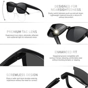 HAOLOTA Fit-Over Sunglasses Polarized for Men Square Shades UV400 Protection SG0174M