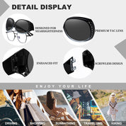 HAOLOTA Women's Polarized Fit Over Sunglasses with Rhinestone SG0108