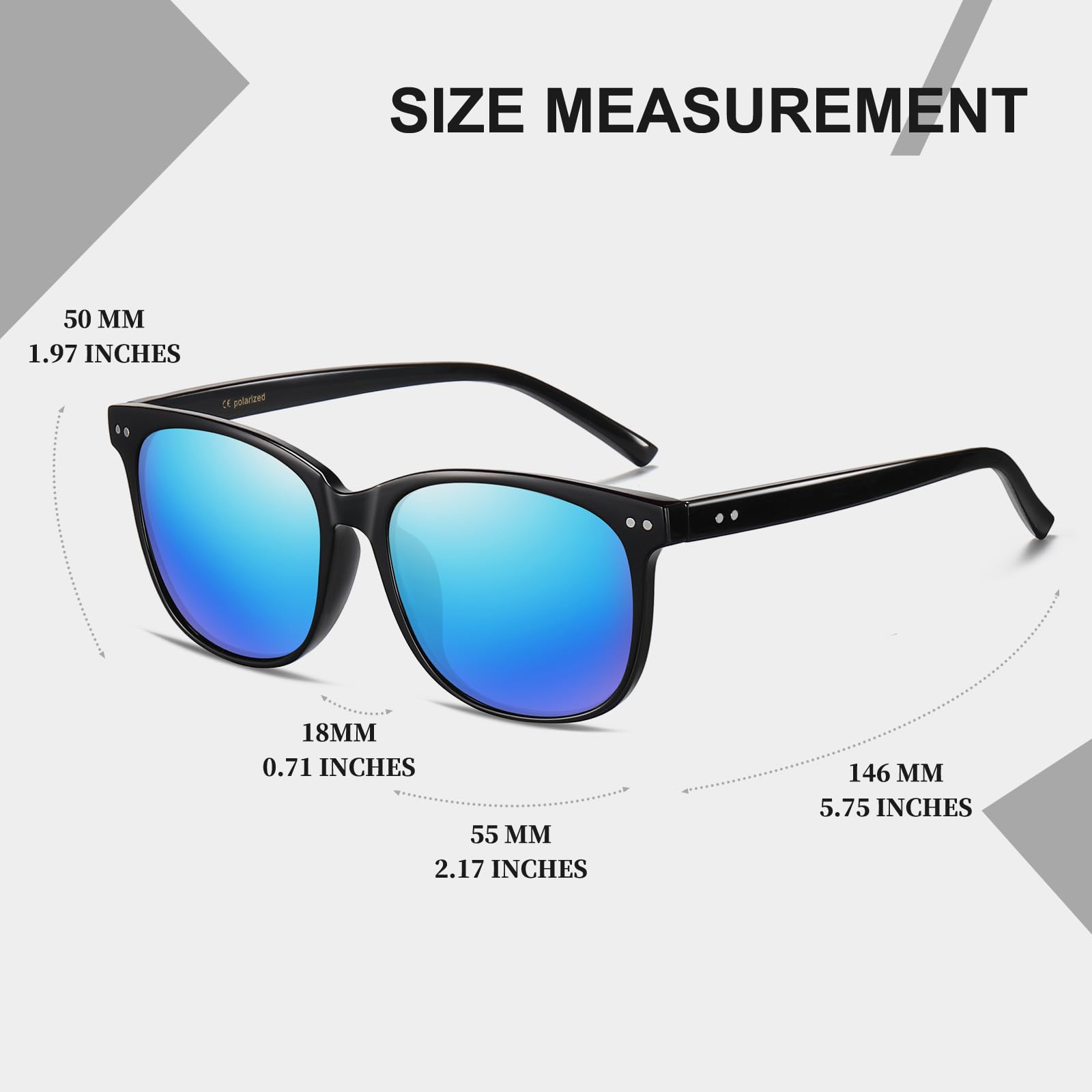HAOLOTA 2pcs Classic Round Polarized Sunglasses for Women Men Lightweight SG8081-2P