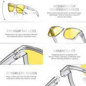 HAOLOTA Night Vision Driving Over Glasses, Nighttime Glasses Men Women Anti Glare NV0174L
