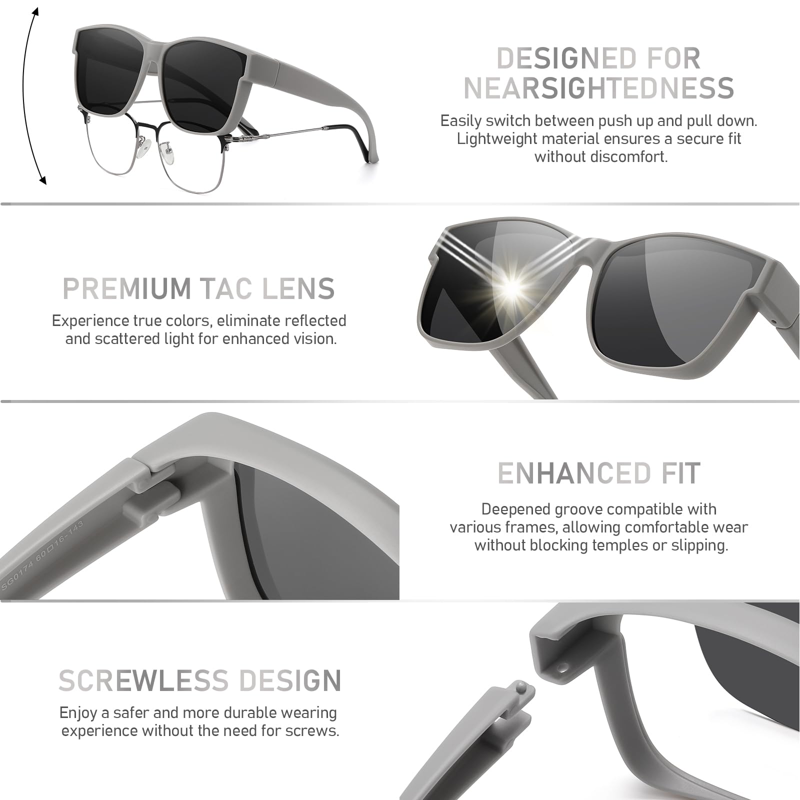 HAOLOTA Fit-Over Sunglasses-Polarized for Men Square Shades Oversized SG0174L
