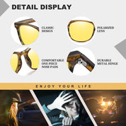 HAOLOTA Night Vision Driving Glasses Yellow Tinted Anti Glare Women NV8081