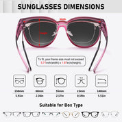 HAOLOTA Cat Eye Sunglasses for Prescription Glasses Women TR90 Lightweight SG0189