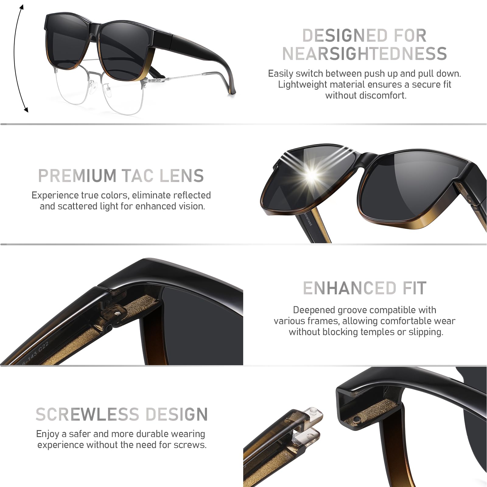 HAOLOTA Fit-Over Sunglasses-Polarized for Men Square Shades Oversized SG0174L