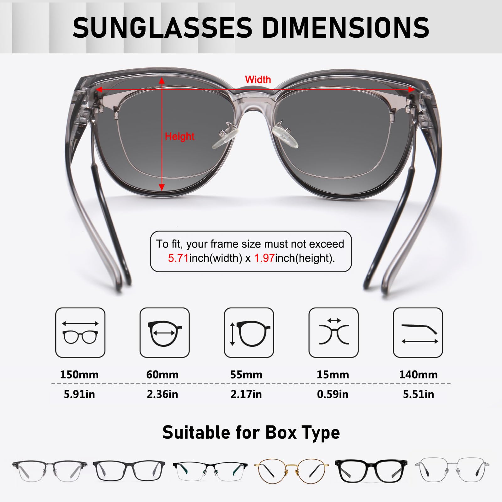 HAOLOTA Cat Eye Sunglasses for Prescription Glasses Women TR90 Lightweight SG0189