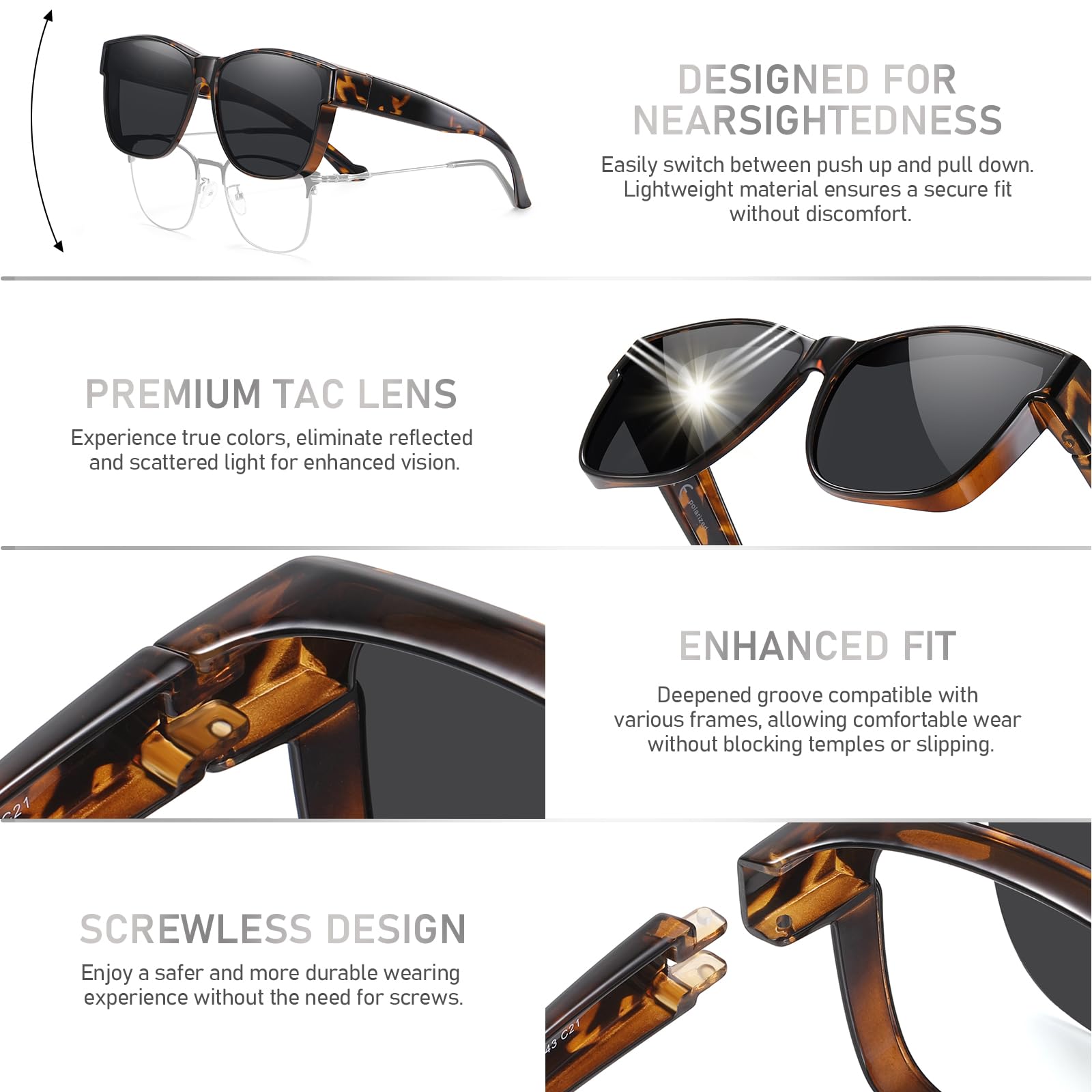 HAOLOTA Fit-Over Sunglasses-Polarized for Men Square Shades Oversized SG0174L