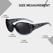 HAOLOTA Polarized Sunglasses for Women Rhinestone Wrap Around SG0008