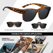 HAOLOTA Fit-Over Sunglasses Polarized for Men Square Shades UV400 Protection SG0174M