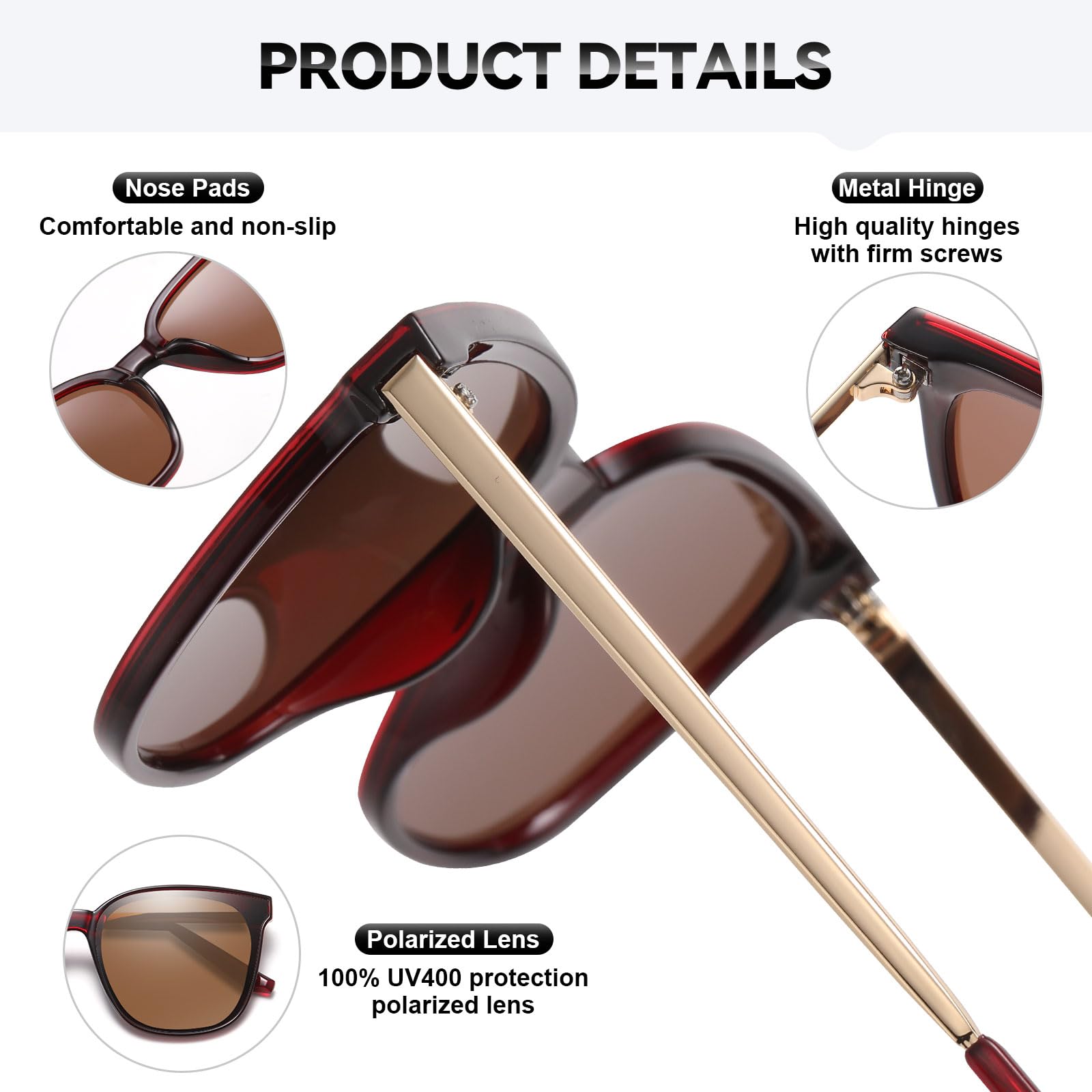 HAOLOTA Women’s Cat Eye Sunglasses Metal Frame with Fashion Shades SG1066