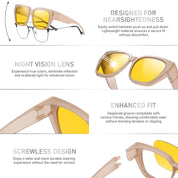 HAOLOTA Polarized Night Vision Driving Glasses for Women Fit over Eyeglasses Anti Glare NV0512