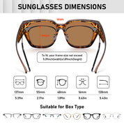 HAOLOTA Fit-Over Sunglasses for Women Men Square Shapes UV Protection SG0512