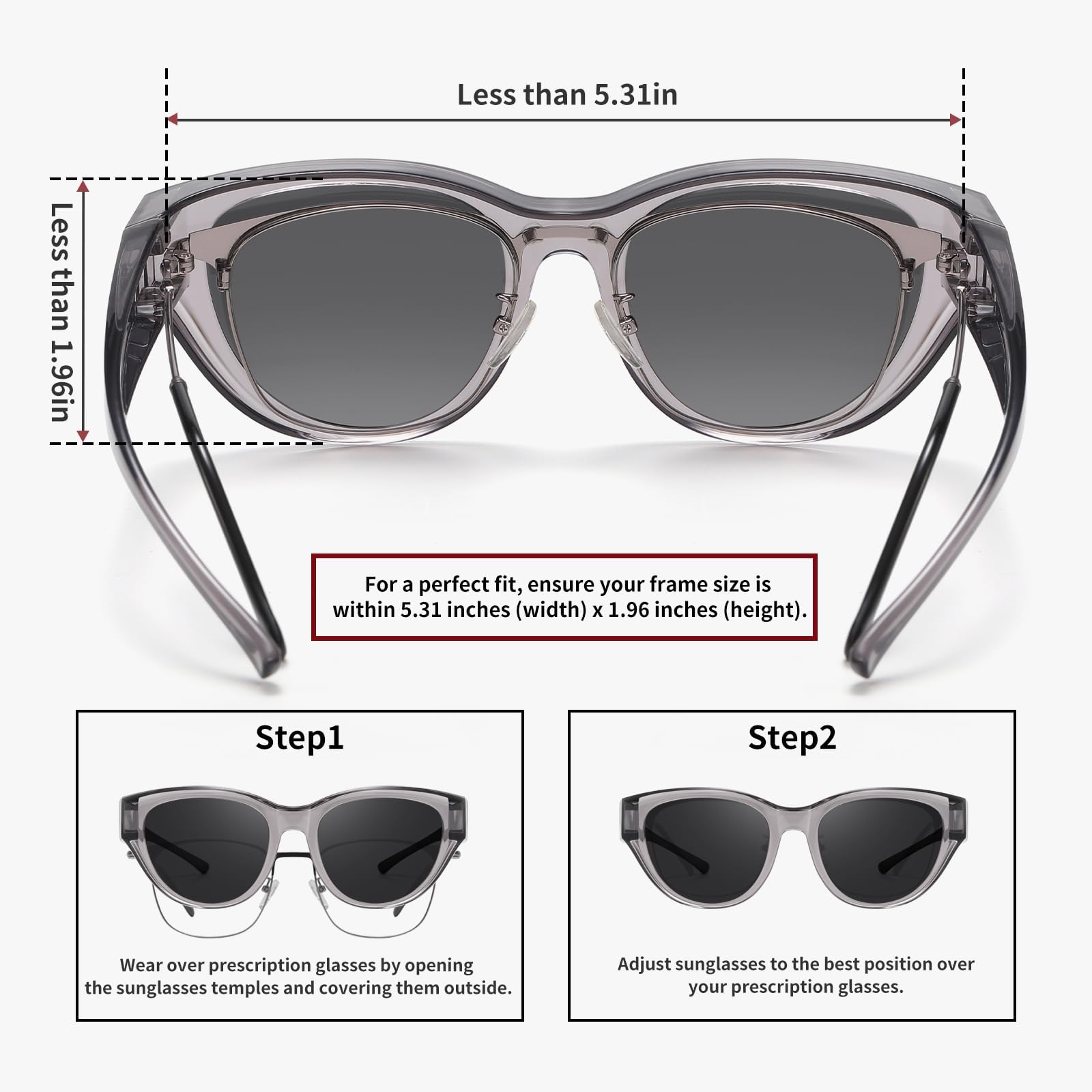 HAOLOTA Polarized Fit Over Sunglasses for Women Cat Eye for Prescription Glasses SG0171