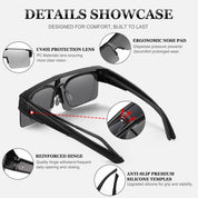 HAOLOTA Cycling Sunglasses Over Glasses for Men Outdoors UV Protection SG0191