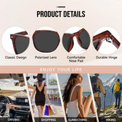 HAOLOTA 2pcs Classic Round Polarized Sunglasses for Women UV400 Protection SG1825-2P