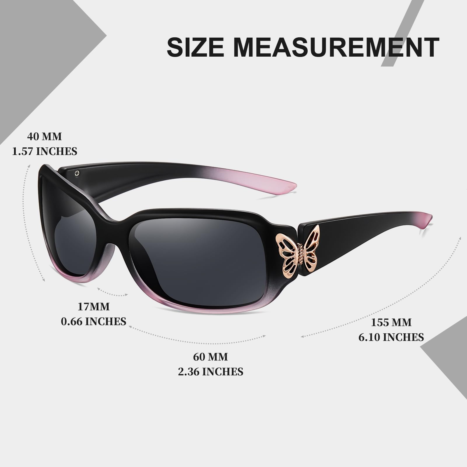 HAOLOTA Women's Polarized Sunglasses - Fashionable Butterfly Design SG0012