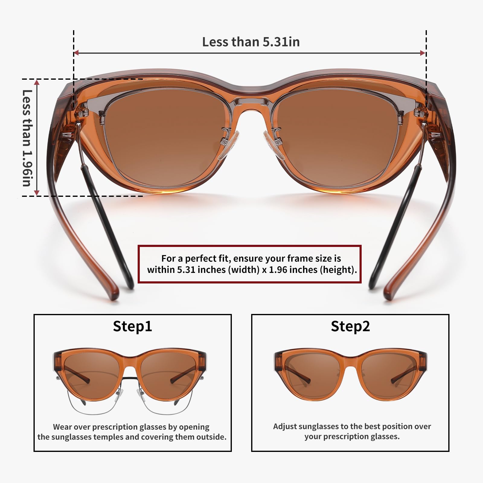 HAOLOTA Polarized Fit Over Sunglasses for Women Cat Eye for Prescription Glasses SG0171