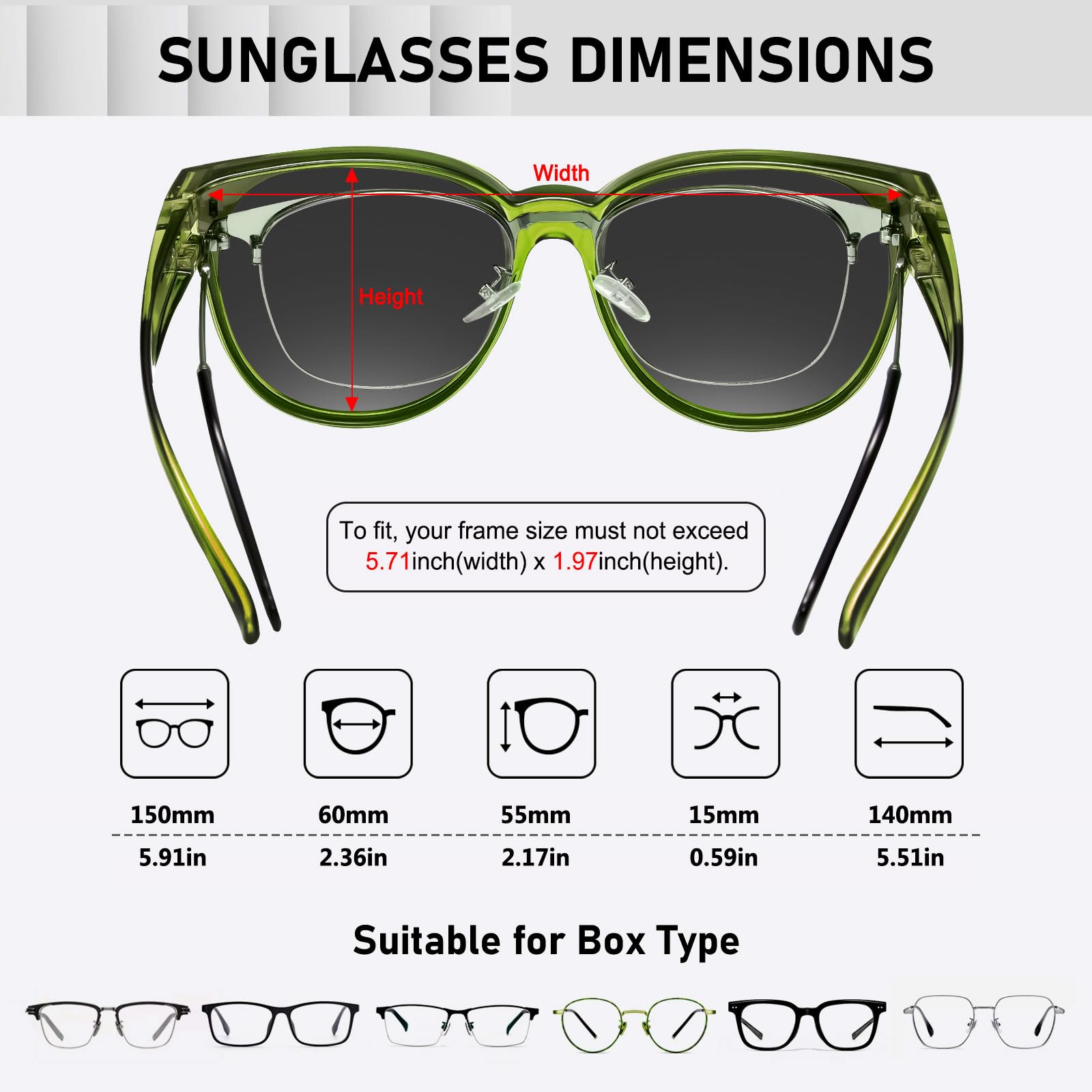 HAOLOTA Cat Eye Sunglasses for Prescription Glasses Women TR90 Lightweight SG0189