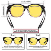 HAOLOTA Polarized Night Vision Driving Glasses Women Fit Over Glasses, Anti Glare NV0179