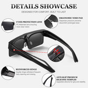 HAOLOTA Cycling Sunglasses Over Glasses for Men Outdoors UV Protection SG0191
