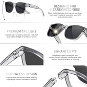 HAOLOTA Fit-Over Sunglasses Polarized for Men Square Shades UV400 Protection SG0174M