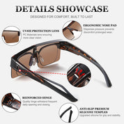 HAOLOTA Cycling Sunglasses Over Glasses for Men Outdoors UV Protection SG0191