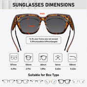 HAOLOTA Fit-Over Sunglasses for Women Men Square Shapes UV Protection SG0512