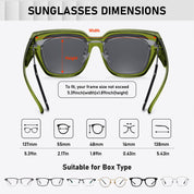 HAOLOTA Fit-Over Sunglasses for Women Men Square Shapes UV Protection SG0512