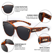 HAOLOTA Cat Eye Sunglasses for Prescription Glasses Women TR90 Lightweight SG0189