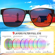 HAOLOTA Fit-Over Sunglasses Polarized for Men Square Shades UV400 Protection SG0174M