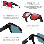 HAOLOTA Fit-Over Sunglasses for Women Men Square Shapes UV Protection SG0512