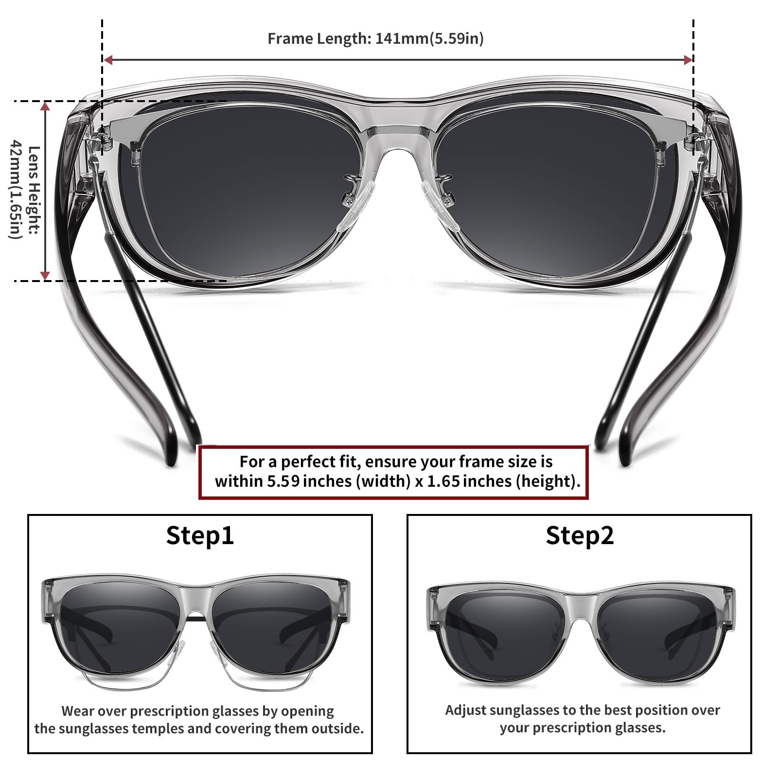 HAOLOTA Cat Eye Sunglasses for Women Polarized Sunglasses Wear Over Glasses SG0173