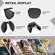 HAOLOTA 2pcs Classic Round Polarized Sunglasses for Women Men Lightweight SG8081-2P