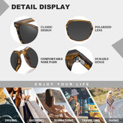 HAOLOTA 2pcs Classic Round Polarized Sunglasses for Women Men Lightweight SG8081-2P