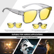 HAOLOTA Night Vision Driving Over Glasses, Nighttime Glasses Men Women Anti Glare NV0174L