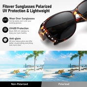 HAOLOTA Women's Polarized Fit Over Sunglasses with RhinestoneUV400 Protection SG0107