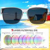 HAOLOTA Fit-Over Sunglasses Polarized for Men Square Shades UV400 Protection SG0174M