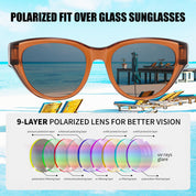 HAOLOTA Polarized Fit Over Sunglasses for Women Cat Eye for Prescription Glasses SG0171