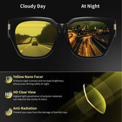 HAOLOTA Polarized Night Vision Driving Glasses for Women Fit over Eyeglasses Anti Glare NV0512