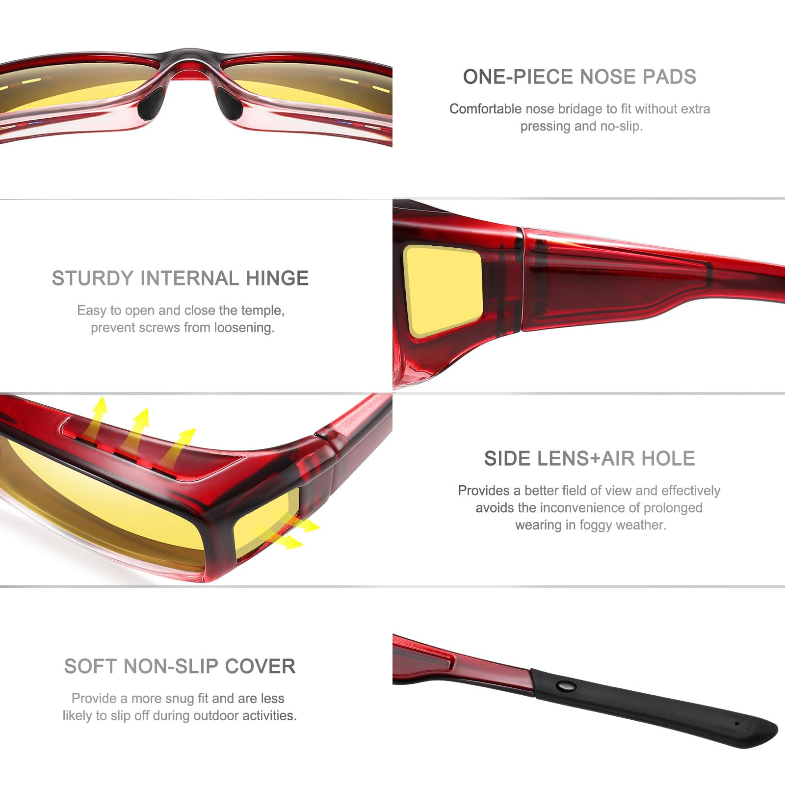 HAOLOTA Night Vision Driving Over Glasses, Nighttime Glasses Men Women Anti Glare NV0154