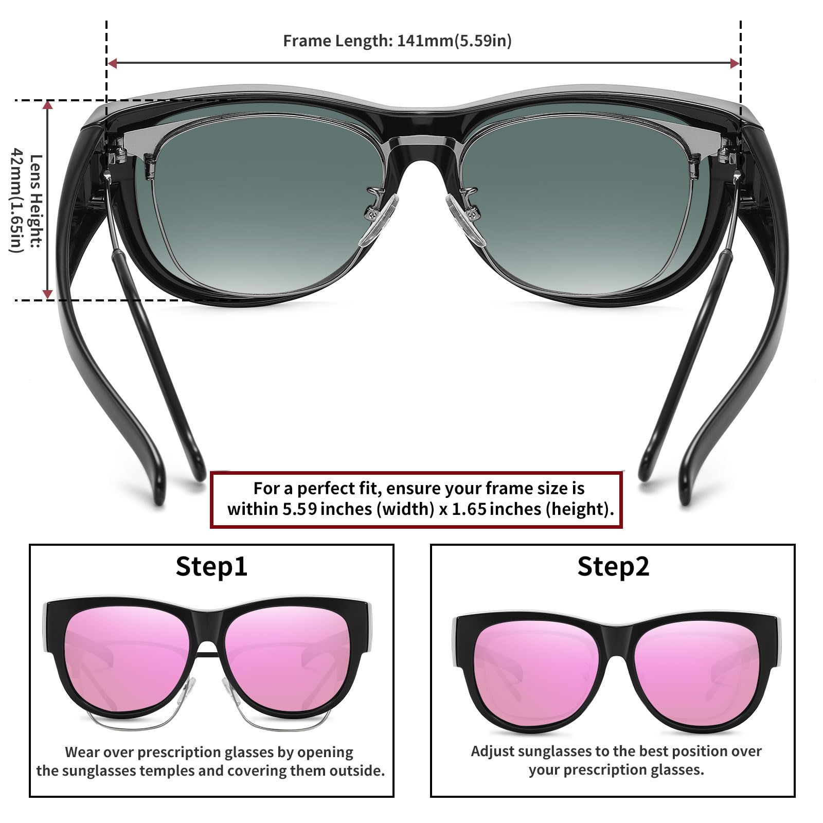 HAOLOTA Cat Eye Sunglasses for Women Polarized Sunglasses Wear Over Glasses SG0173